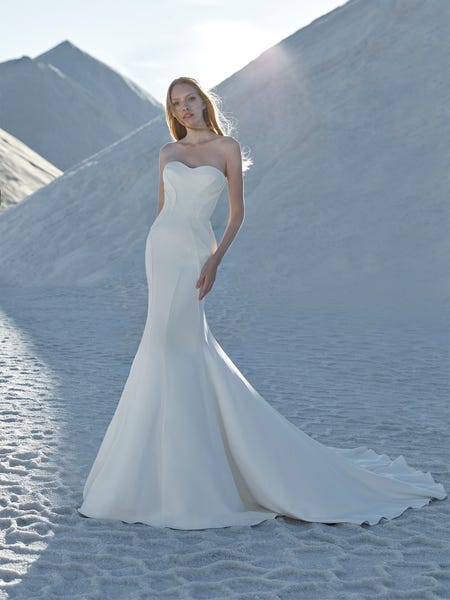 astral crepe mermaid wedding dress front