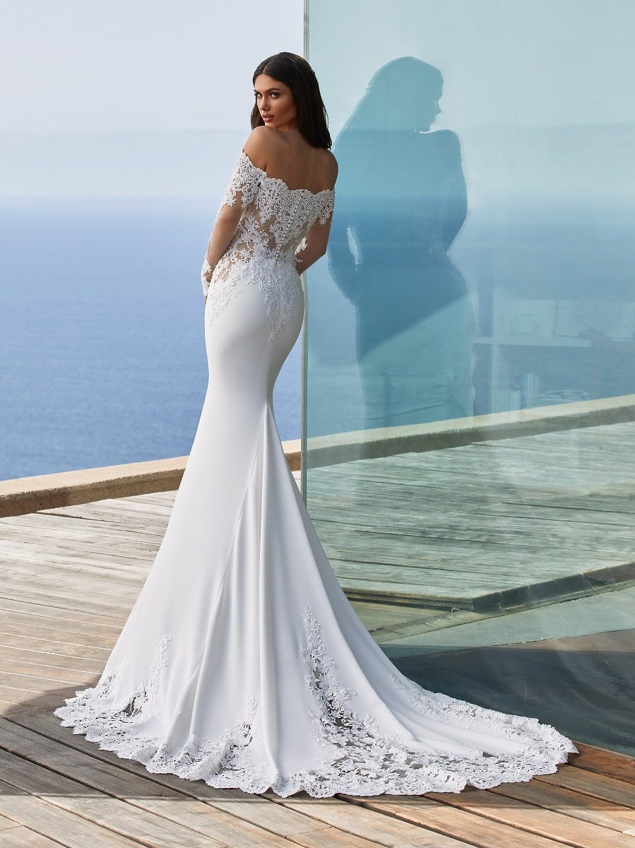 Modern Ball Gown Wedding Dress with Plunging Neckline - Style #M2477 |  Mikaella Bridal