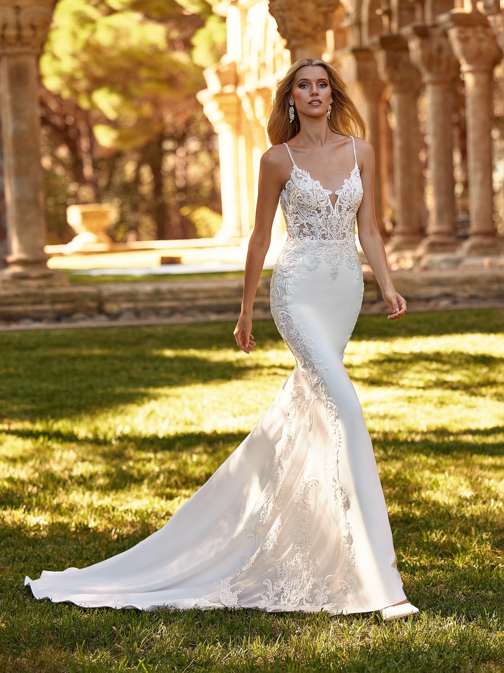 Vestido novia crepe cheap