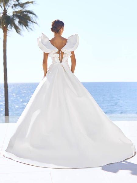 back wedding dress a-line v-neck mikado myrtus