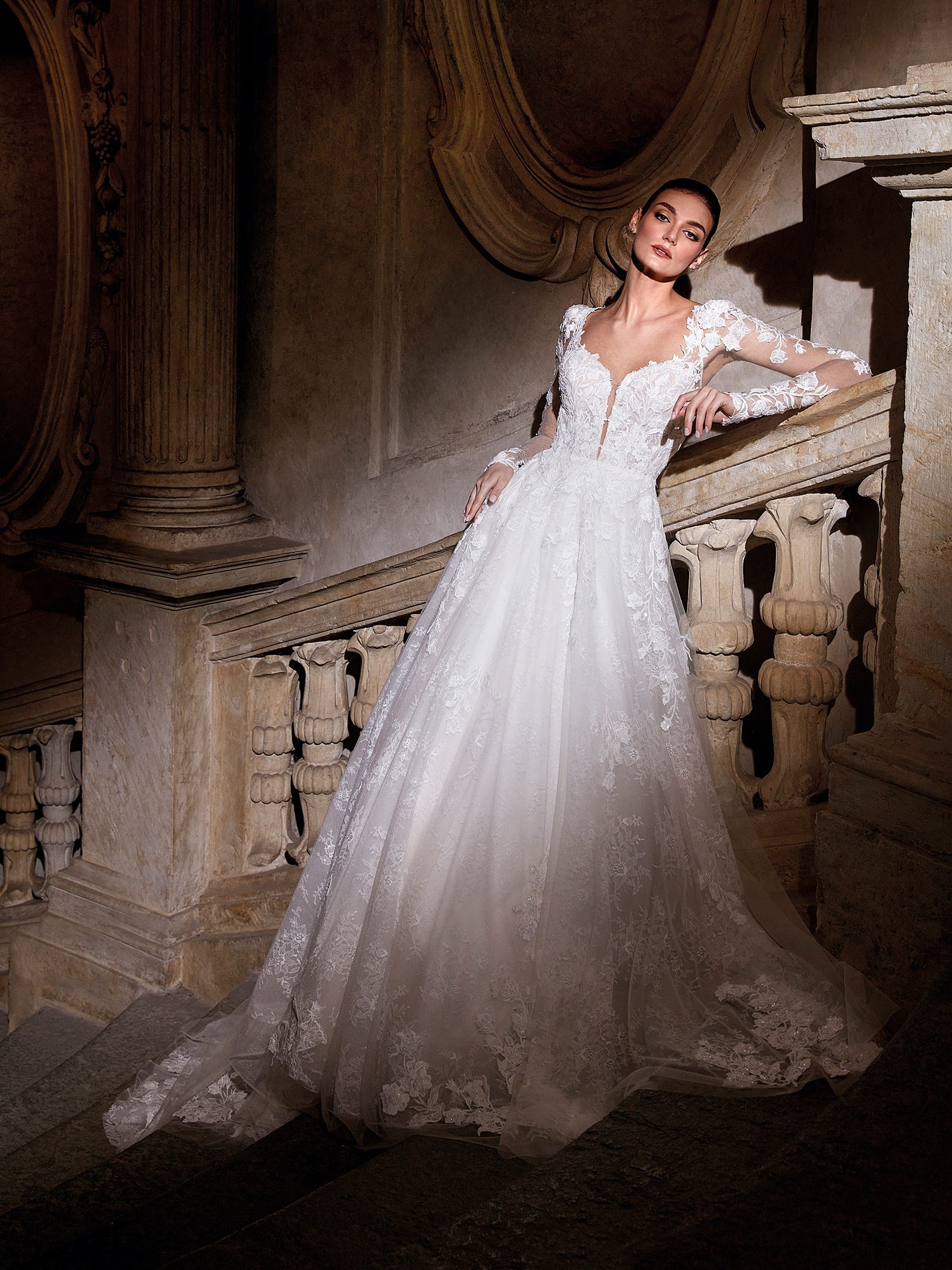 Sophia Tolli AMBROSE  STYLE Y22261 long sleeve ALine wedding dress   Bridal Caprice Boutique