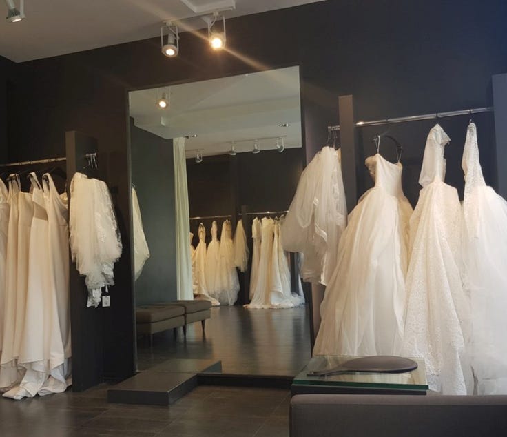 black wedding dress shop