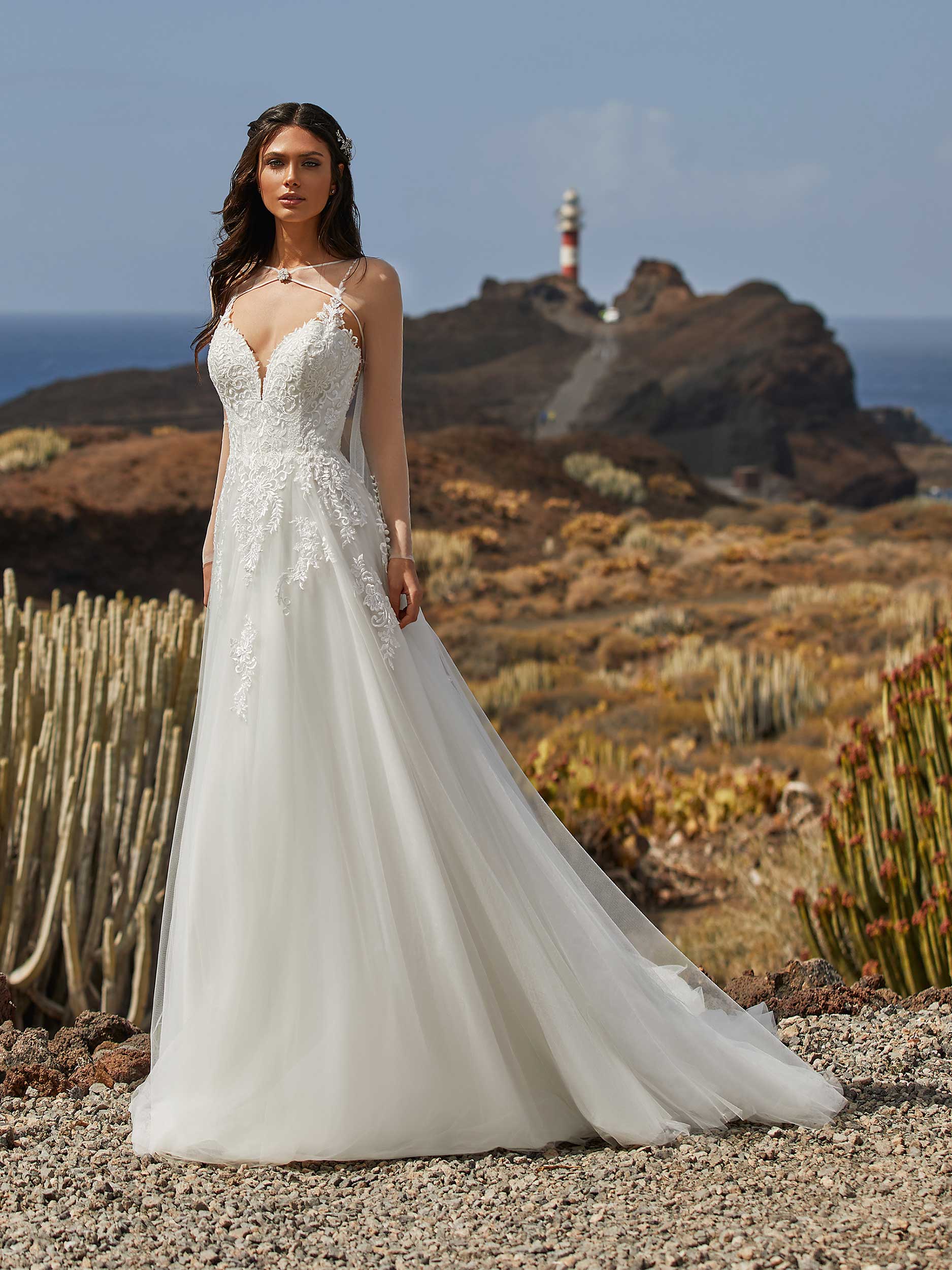 Strappy beach shop wedding dress