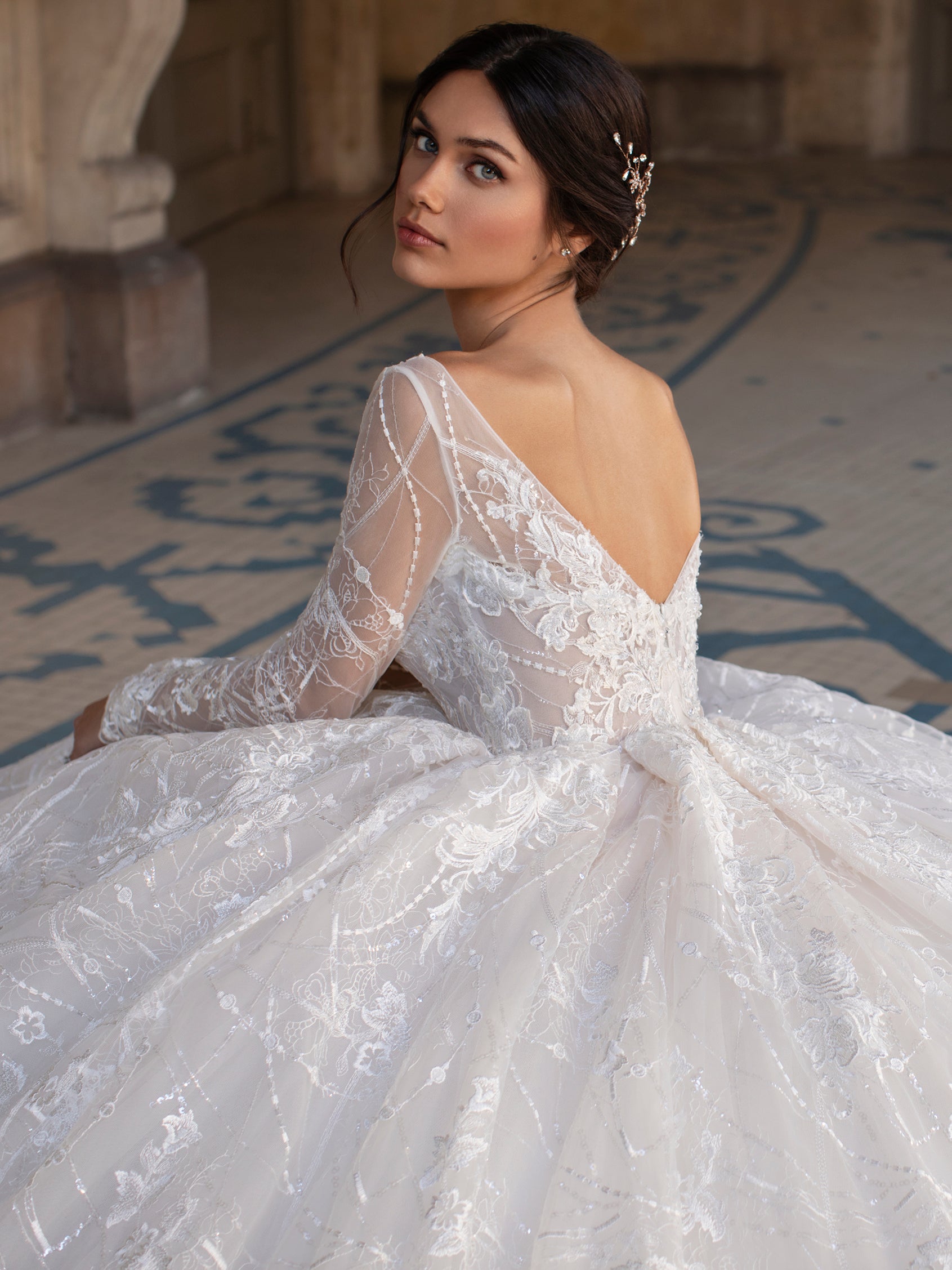 Welleda beaded lace tulle ballgown | Marilyn's Bridal